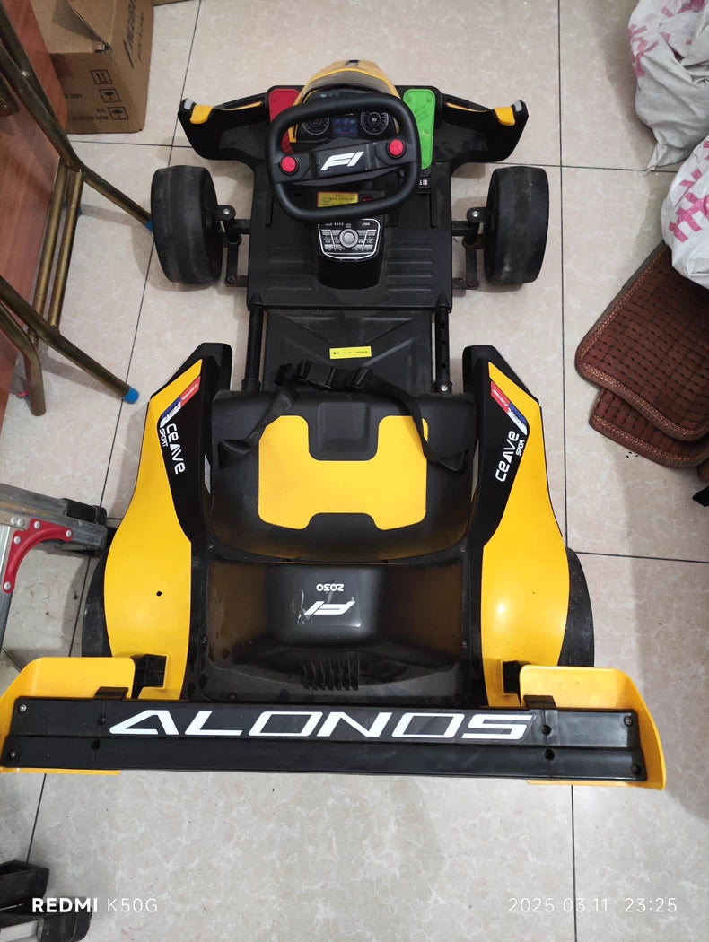 Kids go-kart drifts electric racing