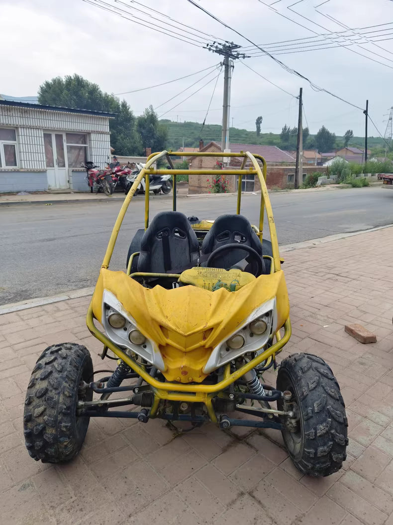 Yellow steel tube go-kart