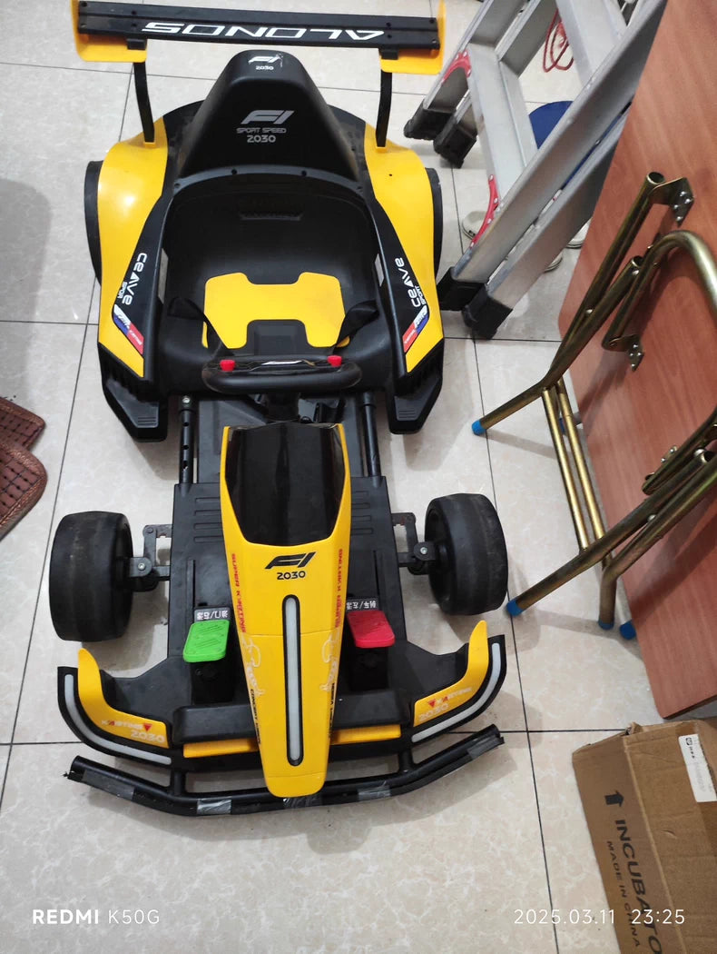 Kids go-kart drifts electric racing