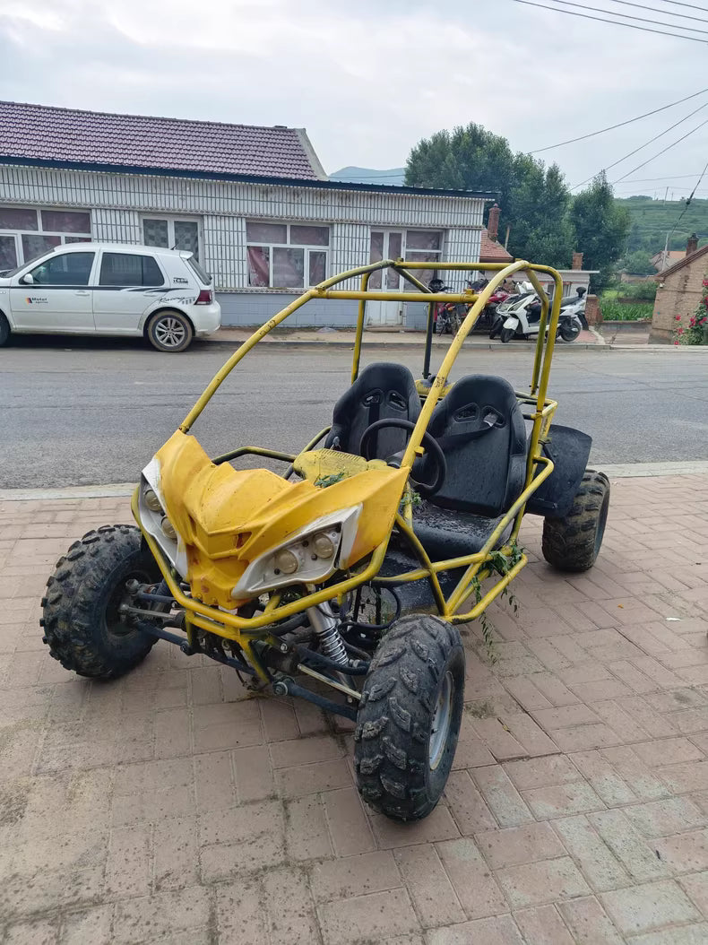 Yellow steel tube go-kart