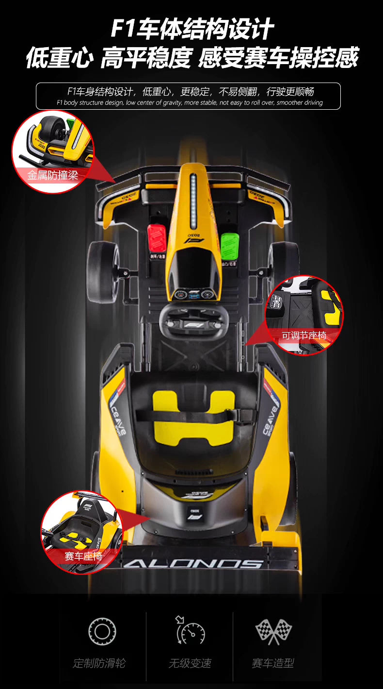 Kids go-kart drifts electric racing