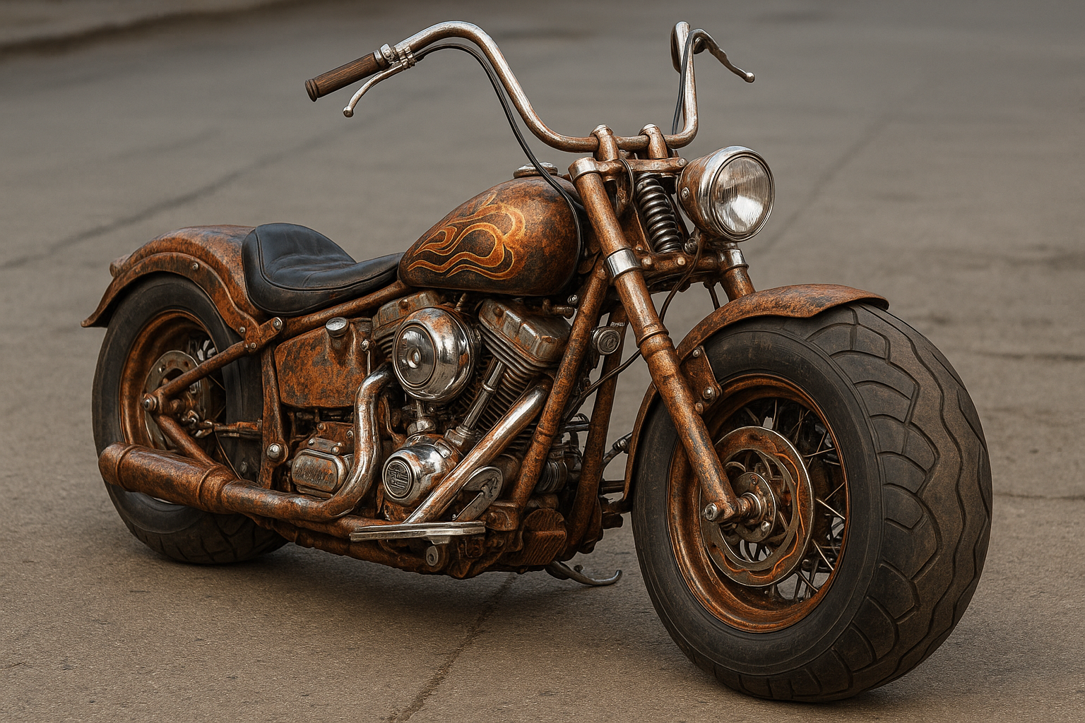 BIG TIRE RUSTED PIMPED BIKE