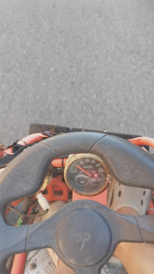 Retro orange off-road quad bike