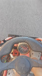 Retro orange off-road quad bike